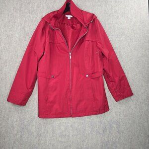 Dressbarn Woman Red Windbreaker Jacket Size 14/16